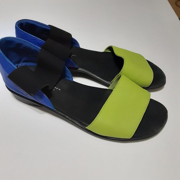bernie mev. Blue and Green Sandals - Picture 1 of 7